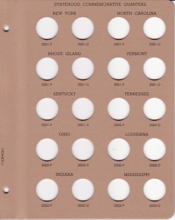 Dansco Replacement Page 7143-2: Statehood Quarters P&D (2001  to 2002)