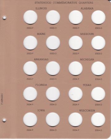 Dansco Replacement Page 7143-3: Statehood Quarters P&D (2003 to 2004)