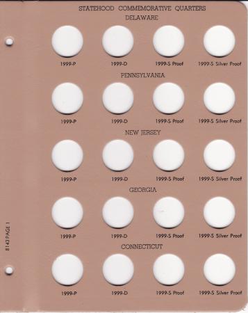 Dansco Replacement Page 8143-1: Statehood Quarters w/ Proof (1999)