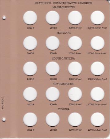 Dansco Replacement Page 8143-2: Statehood Quarters w/ Proof (2000)