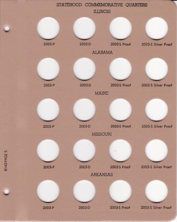 Dansco Replacement Page 8143-5: Statehood Quarters w/ Proof (2003)