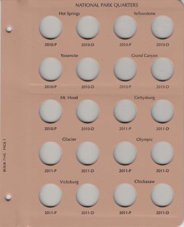 Dansco Replacement Page 7145-1: National Parks Quarters P&D (2010-2011)