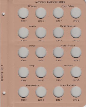 Dansco Replacement Page 7145-2: National Parks Quarters P&D (2012-2013)