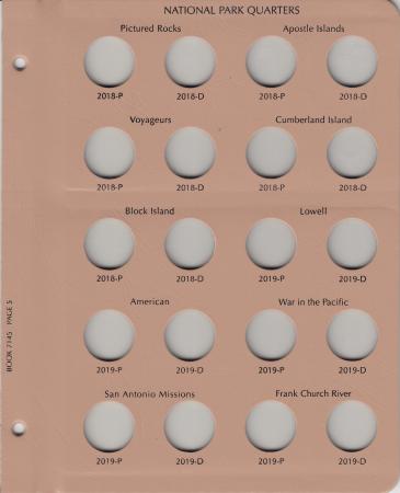Dansco Replacement Page 7145-5: National Parks Quarters P&D (2018-2019)