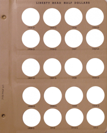 Dansco Replacement Page 7150-3: Liberty Head (Barber) Half Dollar (1905-O to 1911)