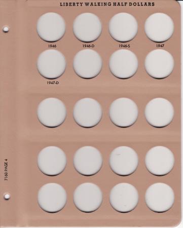 Dansco Replacement Page 7160-4: Liberty Walking Half Dollar (1946 to 1947-D)