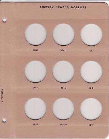 Dansco Replacement Page 6171-1: Liberty Seated Dollars (1840 to 1847)