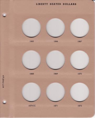 Dansco Replacement Page 6171-4: Liberty Seated Dollars (1865 to 1872)