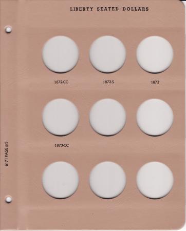 Dansco Replacement Page 6171-5: Liberty Seated Dollars (1872-CC to 1873-CC)