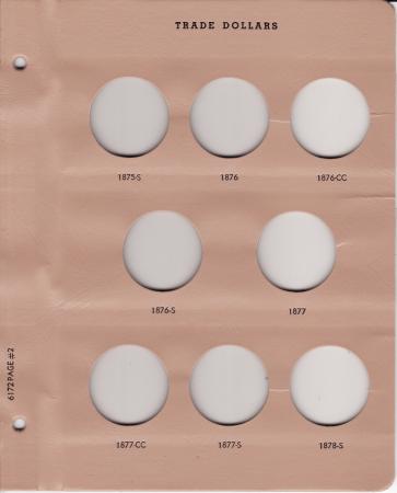 Dansco Replacement Page 6172-2: Trade Dollars (1875-S to 1878-S)