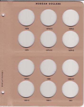 Dansco Replacement Page 7178-1/7173-1: Morgan Dollars (1878 to 1881)
