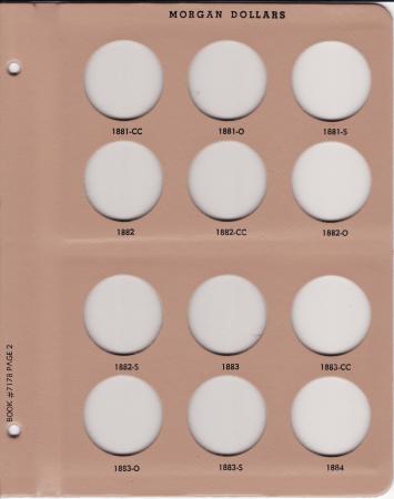 Dansco Replacement Page 7178-2/7173-2: Morgan Dollars (1881-CC to 1884)
