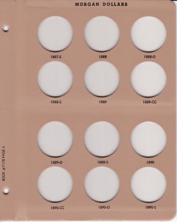 Dansco Replacement Page 7178-4/7173-4: Morgan Dollars (1887-S to 1890-S)