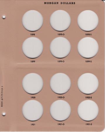 Dansco Replacement Page 7179-3/7174-2: Morgan Dollars (1898 to 1901-S)