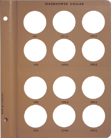 Dansco Replacement Page 7176-1: Eisenhower Dollars (1971 to 1974)
