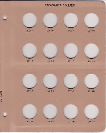 Dansco Replacement Page 7183-2: Sacagawea Dollars (2008-P to 2015-D)
