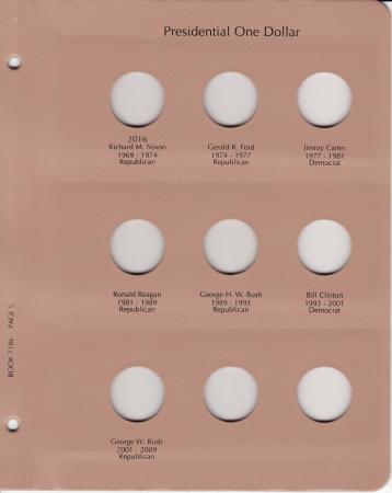 Dansco Replacement Page 7186-5: Presidential Dollars Date Set (2016 to 2017)