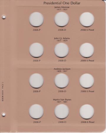 Dansco Replacement Page 8184-2: Presidential Dollars w/ Proof (2008)
