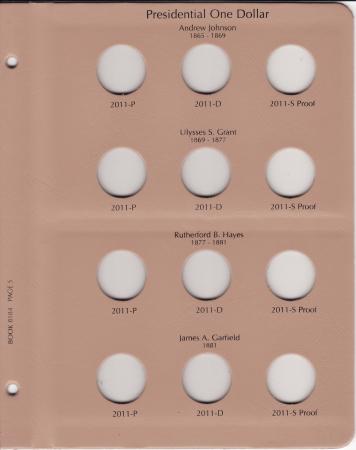 Dansco Replacement Page 8184-5: Presidential Dollars w/ Proof (2011)
