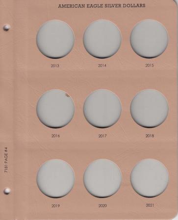 Dansco Replacement Page 7181-4: American Eagle Silver Dollars (2013 to 2021)