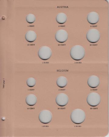 Dansco Replacement Page 7400-1: Euro Coinage (Austria and Belgium)
