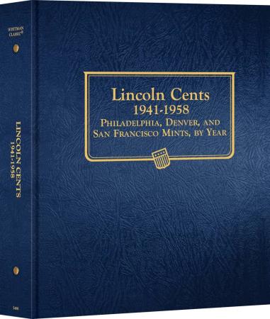 Whitman Classic Coin Album - Lincoln Cents: 1941-1958 (P, D, & S Mints)