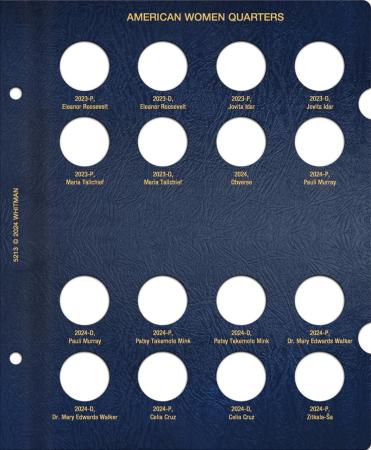 Whitman Album 4990 American Women Quarters Update Page 2: 2023-2024