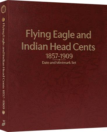 Whitman Prestige Coin Album - Flying Eagle & Indian Head Cents: 1857-1909 Date and Mintmark Set (Burgundy)