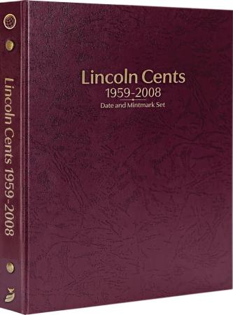 Whitman Prestige Coin Album - Lincoln Cents: 1959-2008 Date & Mintmark Set (Burgundy)