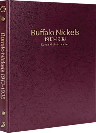 Whitman Prestige Coin Album - Buffalo Nickels: 1913-1938 Date & Mintmark Set (Burgundy)