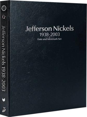 Whitman Prestige Coin Album - Jefferson Nickels: 1938-2003 Date & Mintmark Set (Black)