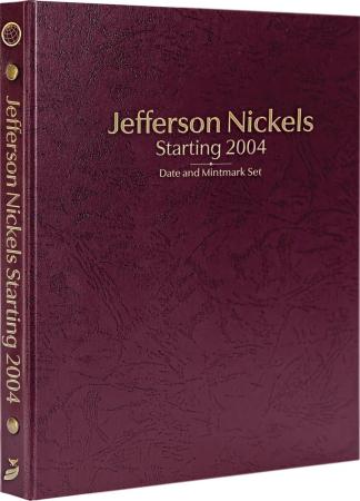 Whitman Prestige Coin Album - Jefferson Nickels: Starting 2004 Date & Mintmark Set (Burgundy)