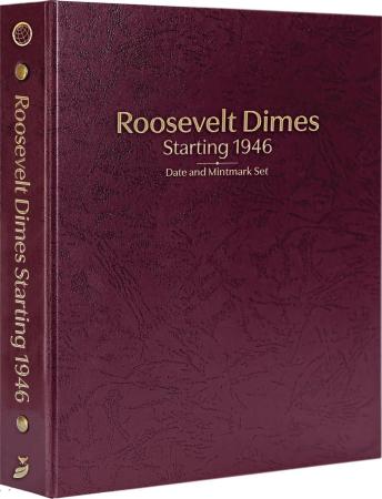 Whitman Prestige Coin Album - Roosevelt Dimes: Starting 1946 Date & Mintmark Set (Burgundy)