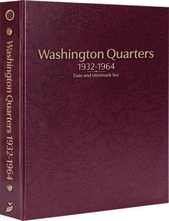Whitman Prestige Coin Album - Washington Quarters: 1932-1964 Date & Mintmark Set (Burgundy)