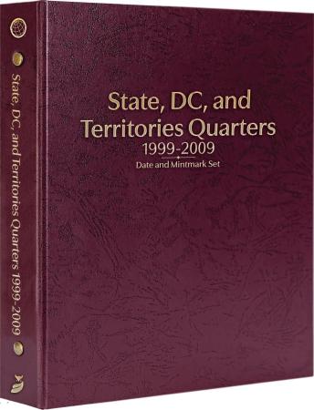Whitman Prestige Coin Album - State, D.C., and Territories Quarters: 1999-2009 Date & Mintmark Set (Burgundy)