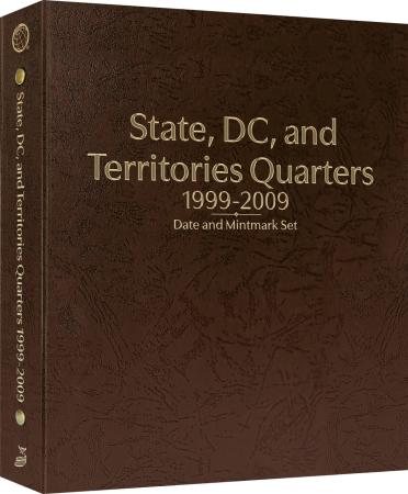 Whitman Prestige Coin Album - State, D.C., and Territories Quarters: 1999-2009 Date & Mintmark Set (Brown)