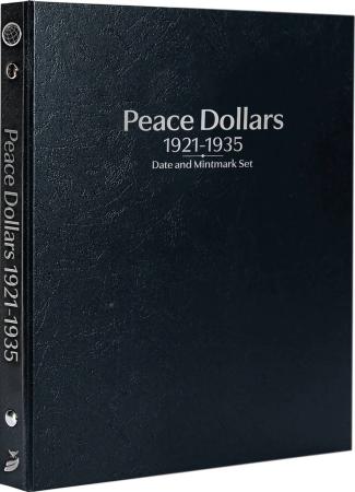 Whitman Prestige Coin Album - Peace Dollars: 1921-1935 Date & Mintmark Set (Black)