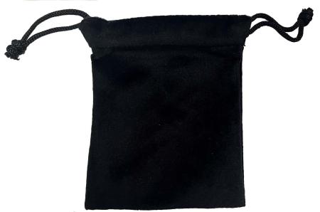 Premium Velvet Drawstring Pouch -- 2 3/4 x 3 1/4 (2x2 Size) -- Black
