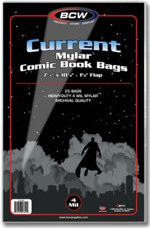 BCW Current Mylar Comic Book Bags (4 mil) -- Pack of 25