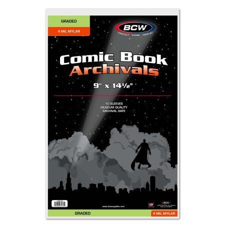 BCW Mylar Graded Comic Book Bags (4 mil) -- Pack of 10