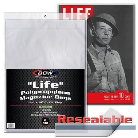 BCW Life Magazine Bags (Resealable) -- Pack of 100