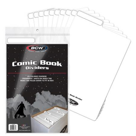 BCW Comic Book Dividers -- Pack of 25 -- White