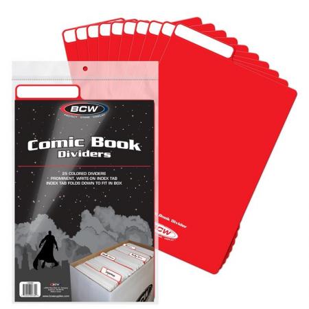 BCW Comic Book Dividers -- Pack of 25 -- Red