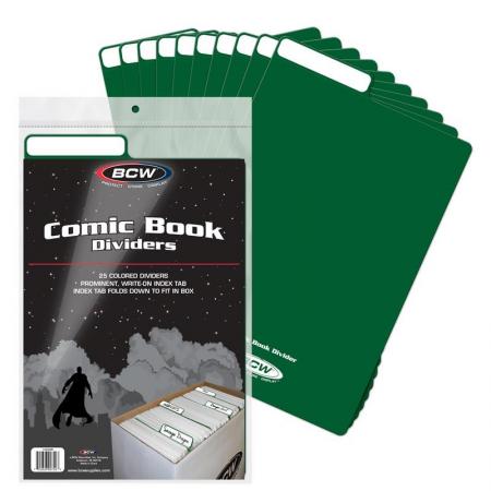 BCW Comic Book Dividers -- Pack of 25 -- Green