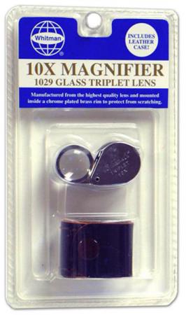 Whitman Glass 10X Triplet Lens Magnifier - Blister Pack