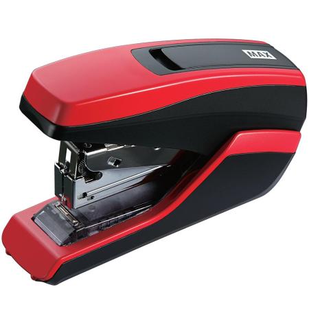 Max Flat Clinch Standard Half Strip Stapler--Red