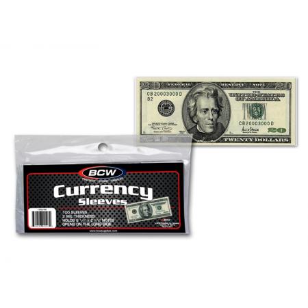BCW Ultra Thin Currency Sleeves -- Modern Size -- Pack of 100