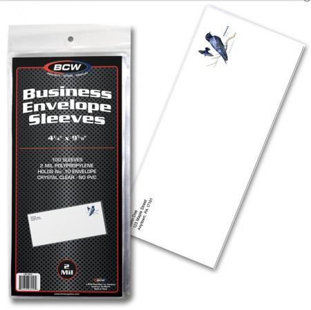 BCW Ultra Thin Sleeves -- #10 Envelopes -- Pack of 100