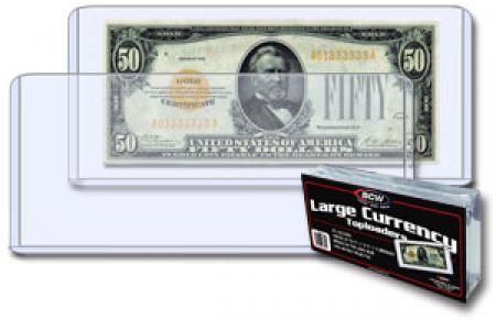 BCW Topload Holders -- Large Currency -- Pack of 25