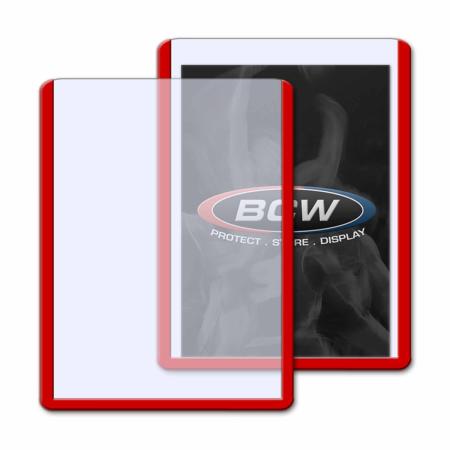 BCW Topload Holders -- Trading Card Red Border (3 x 4) -- Pack of 25